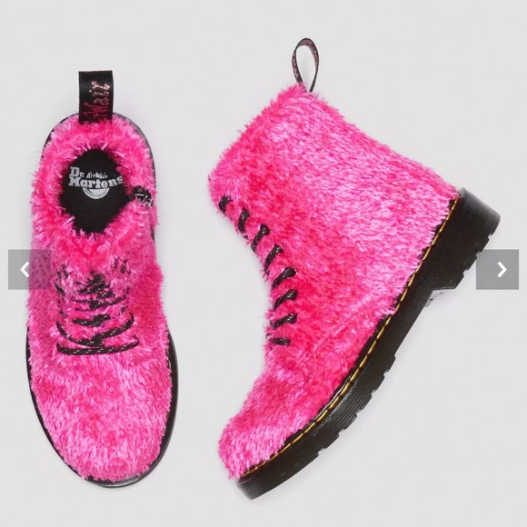 Brand New Dr. Martens Junior 1460 Tinsel Faux Fur Boot - Picture 1 of 9